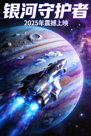 科幻电影《银河守护者》海报 - 太空飞船与星球