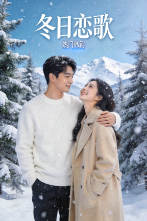 热门韩剧《冬日恋歌》海报 - 雪中浪漫情侣
