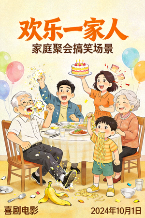 喜剧电影《欢乐一家人》海报 - 家庭聚会搞笑场景